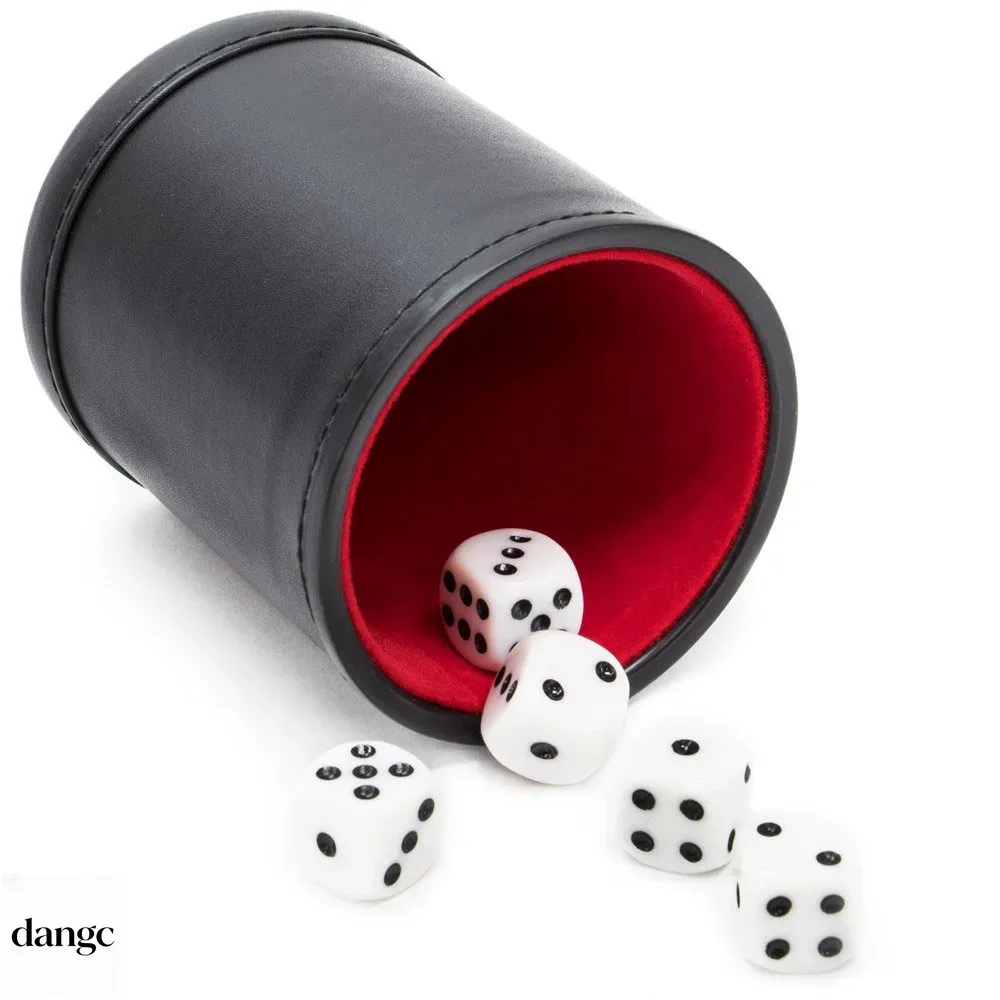 Board Game Yahtzee - Copo de Dados de Couro com