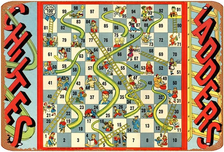Board Game Cafe - Placa de Metal Vintage 1943 Chutes