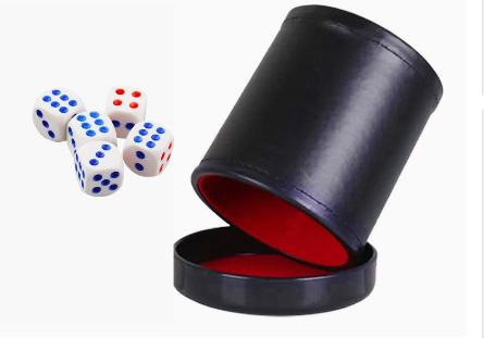 Board Game Yahtzee - Copo de dados de couro com