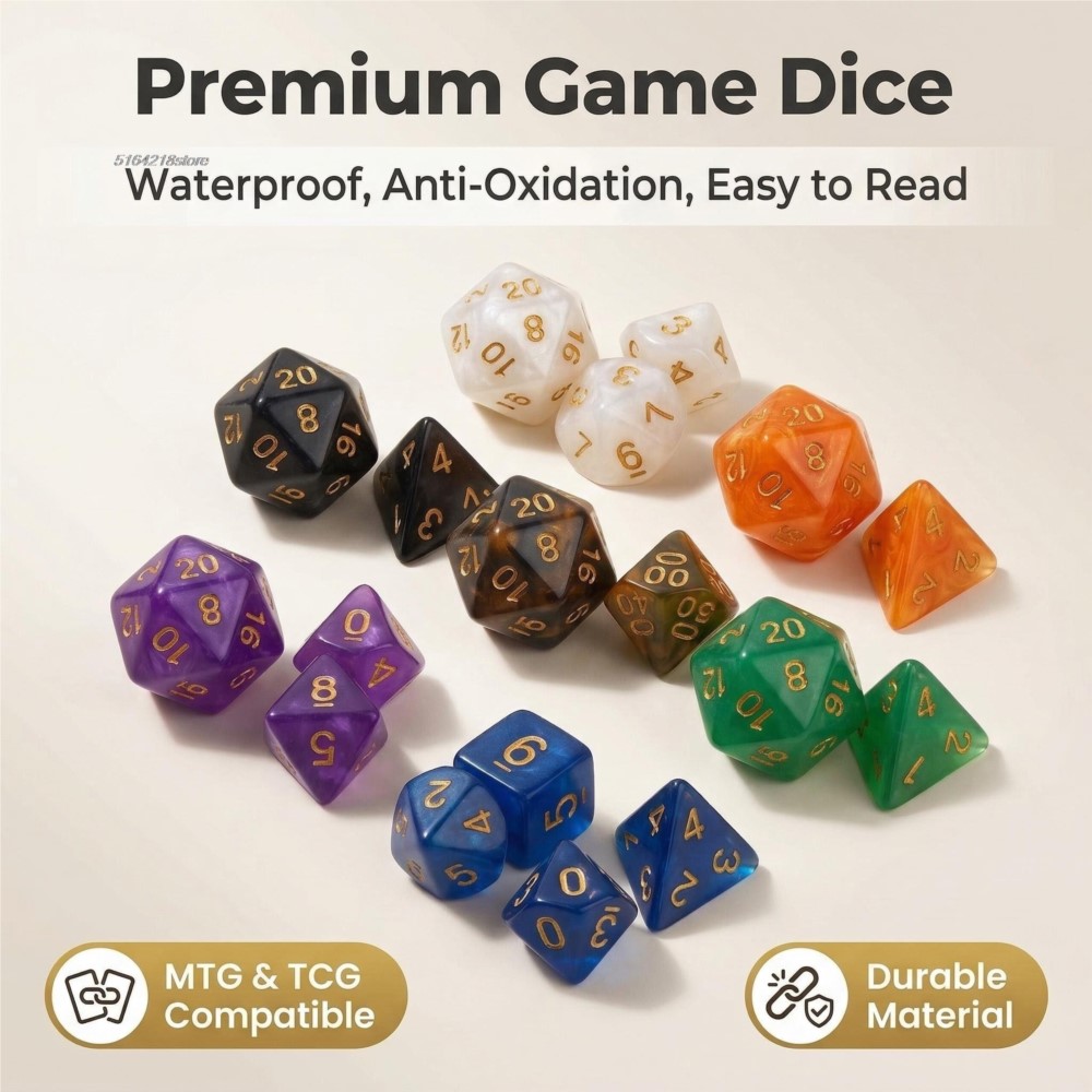 Conjunto de 7 peças de dados p - Board Game Vector avaliação e preço